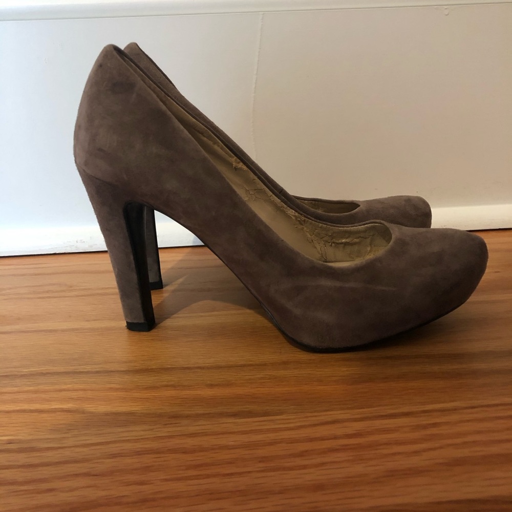 Grey suede Franco Sarto heels